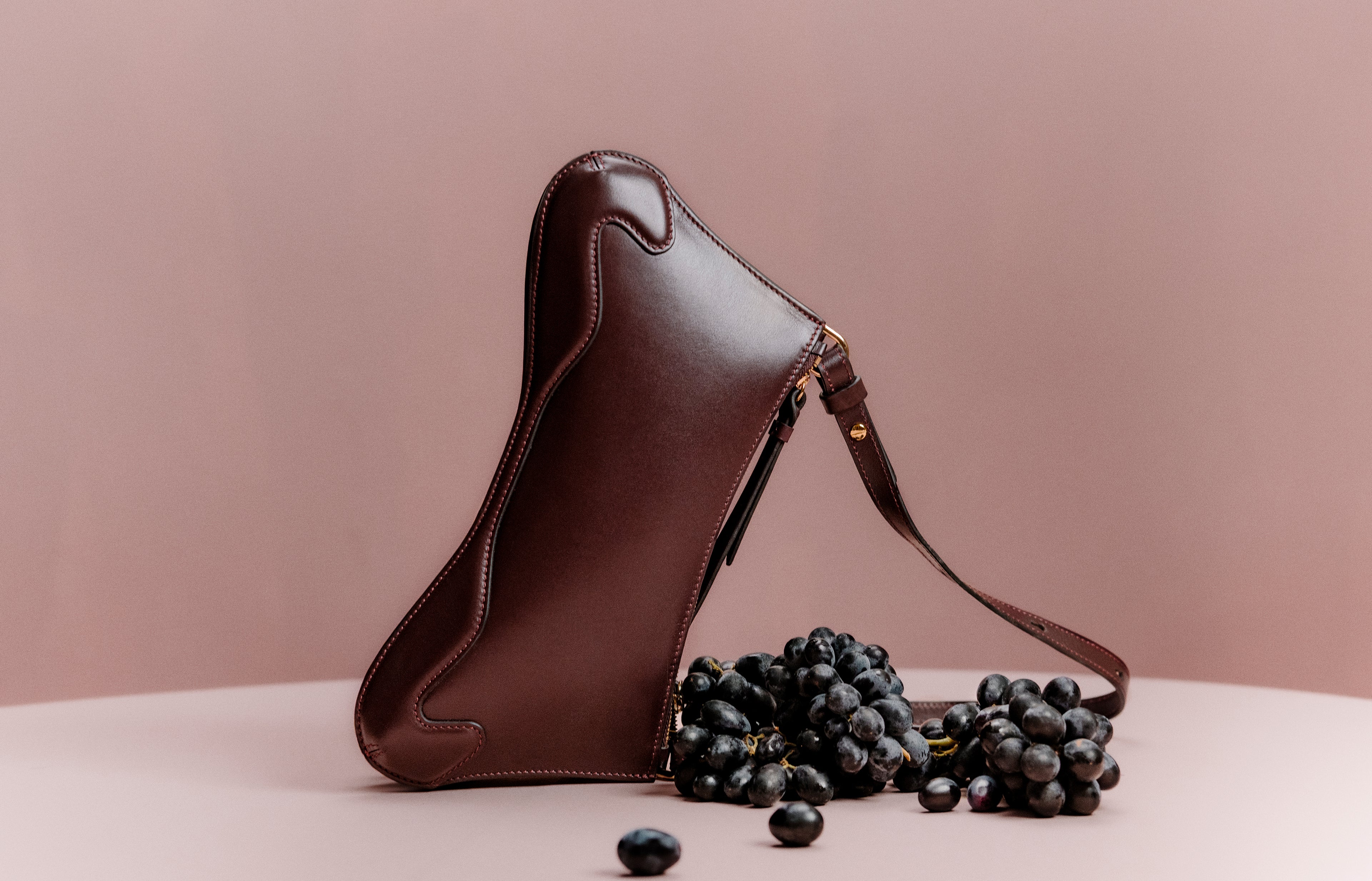 Saraen.french slow leathergood brand bacio trio color burgundy 